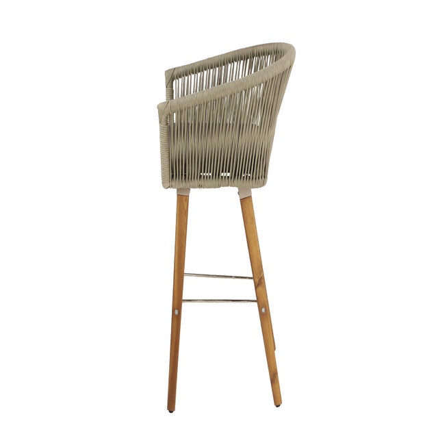 Grey Wood Modern Bar Stool, , alternate image number 4