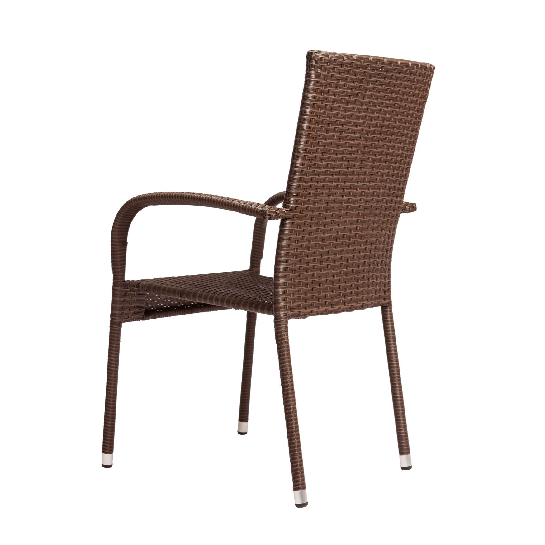 Morgan Outdoor Wicker Stacking Chair - Mocha - Set of 4, , alternate image number 4