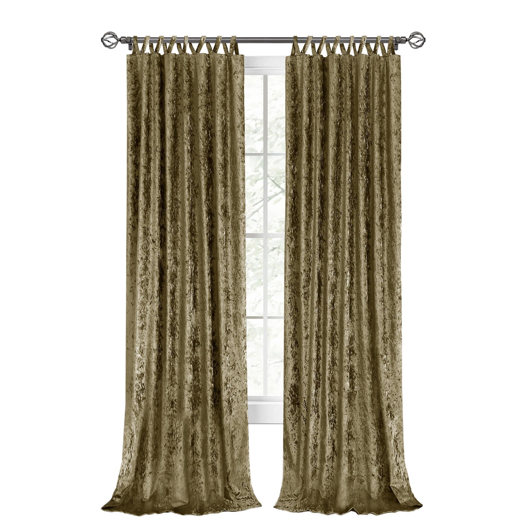 Harper Criss-Cross Window Curtain Panel - 50x63, MOSS, hi-res image number 0