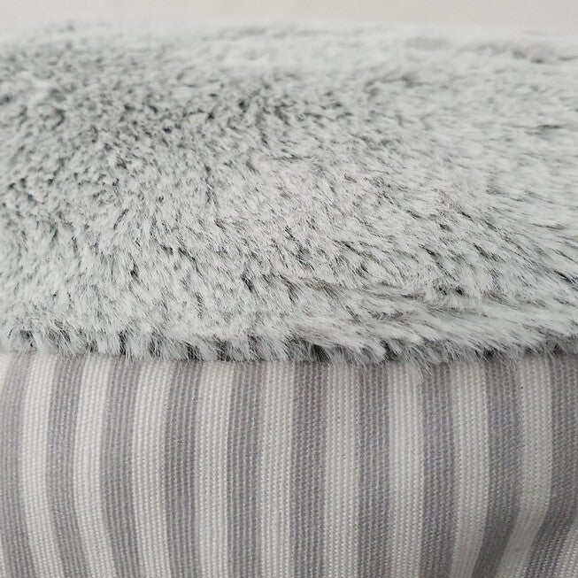 Stripe Printing poly-cotton bolster with detachable faux fur cushion Large Size, , alternate image number 4