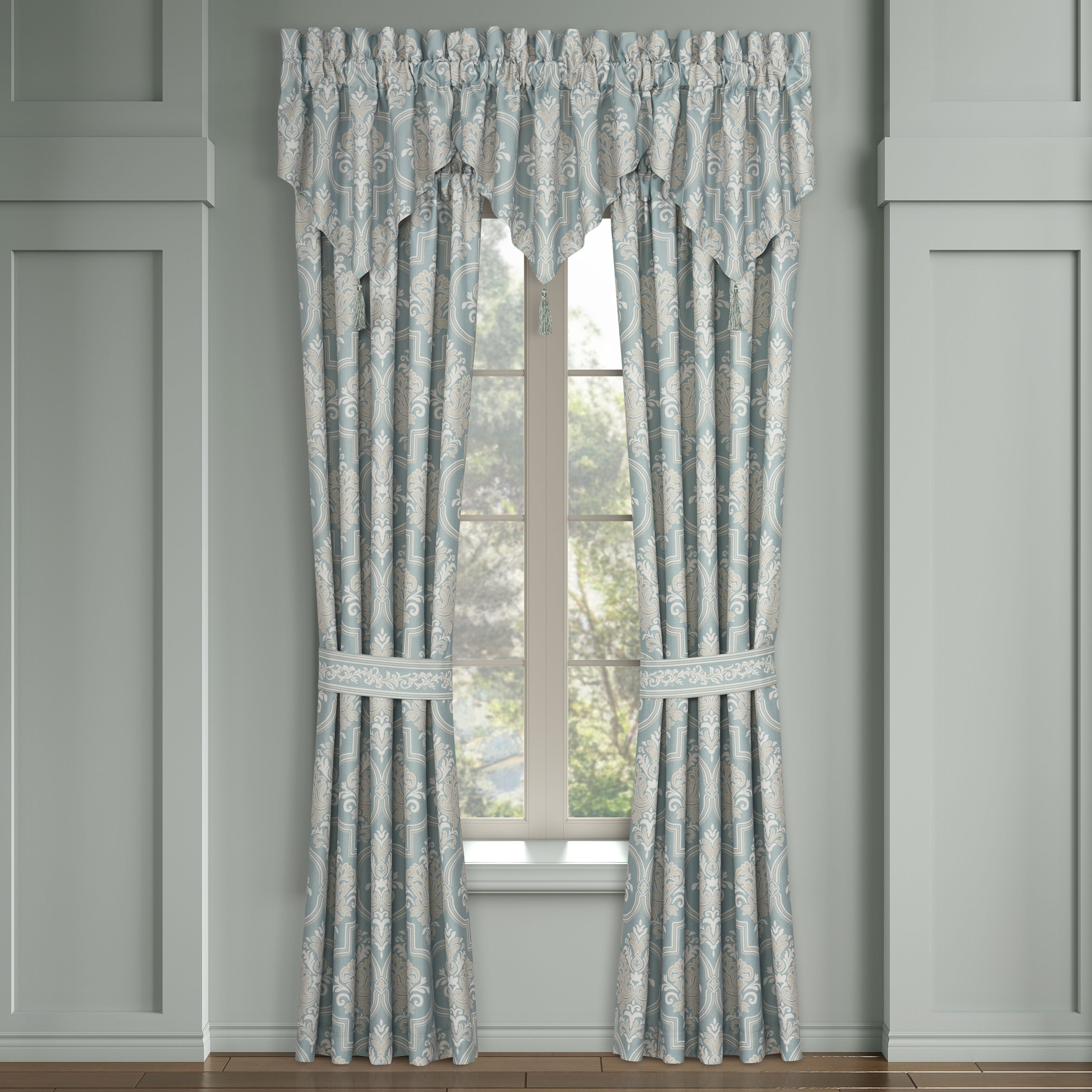 TRANQUILITY 84 inches WINDOW PANEL PAIR, AQUA, alternate image number 2