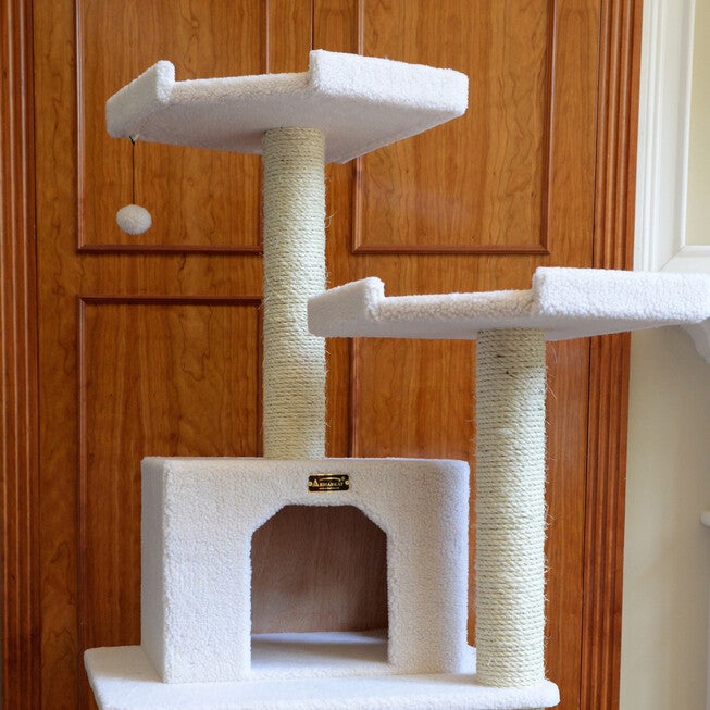 Classic Real Wood 78 inches Cat Tree Six Levels With Playhouse, Rope Swing, , alternate image number 5