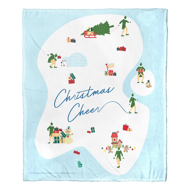 Wb Elf Christmas Cheer Silk Touch Throw Blanket, , on-hover image number null