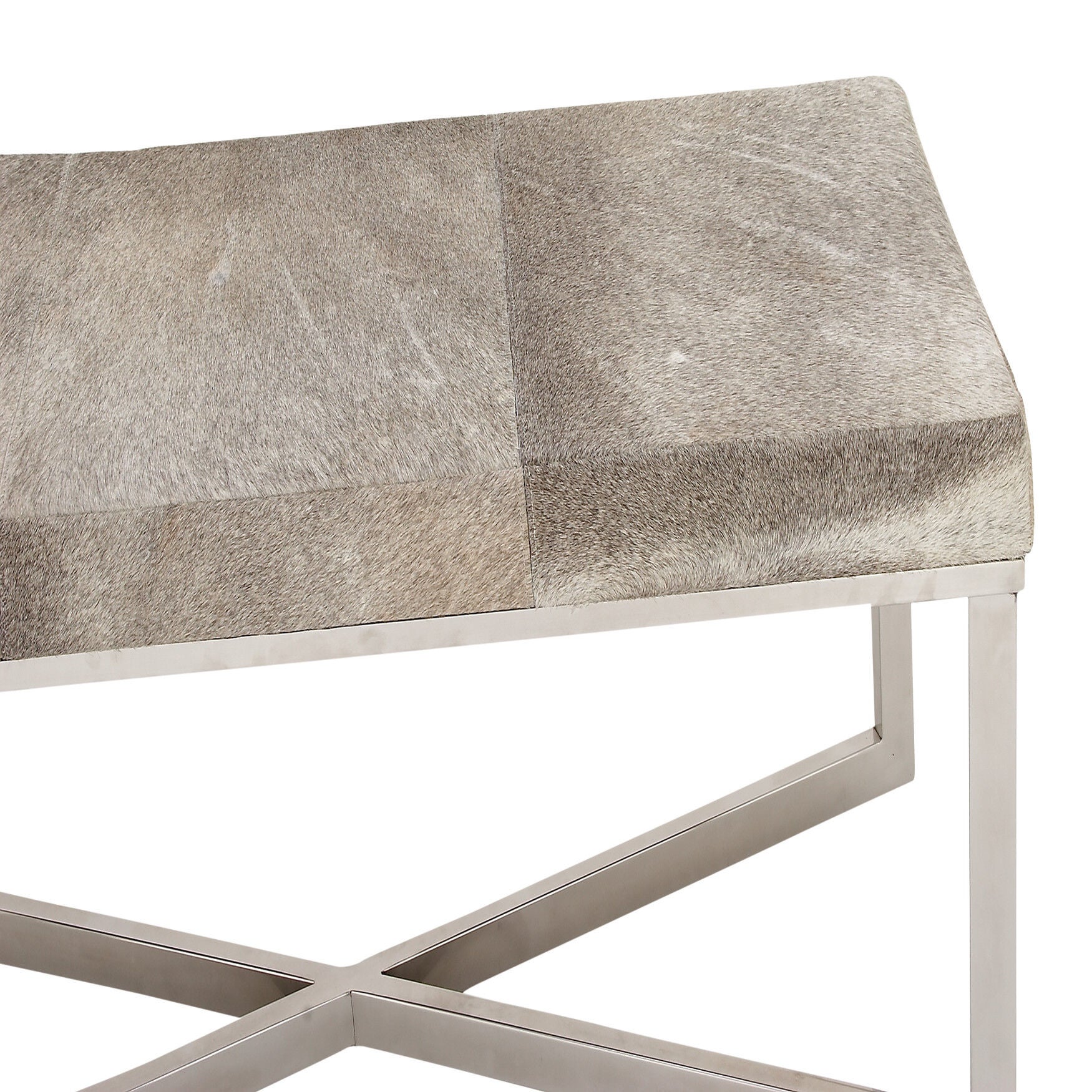 Grey Stainless Steel Contemporary Bench Bench, , alternate image number 2