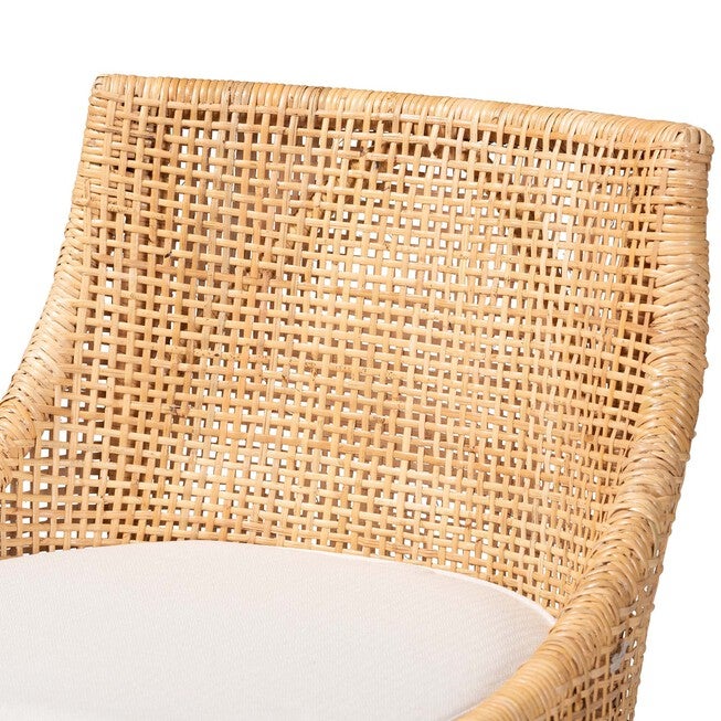 Bella Modern Bohemian Natural Brown Rattan Bar Stool, , alternate image number 4