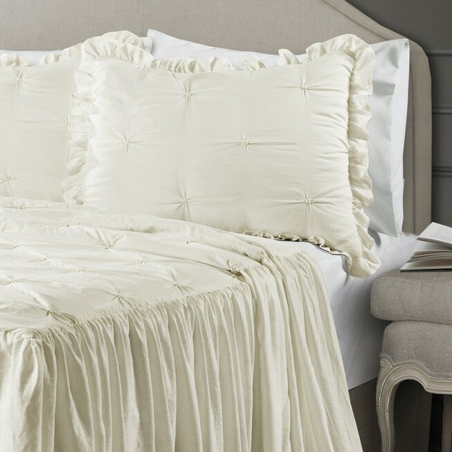 Ravello Pintuck Ruffle Skirt Bedspread 3 Pc Set, , alternate image number null