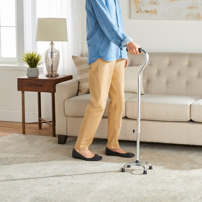 Heavy-Duty Quad Cane, CHROME, hi-res image number null
