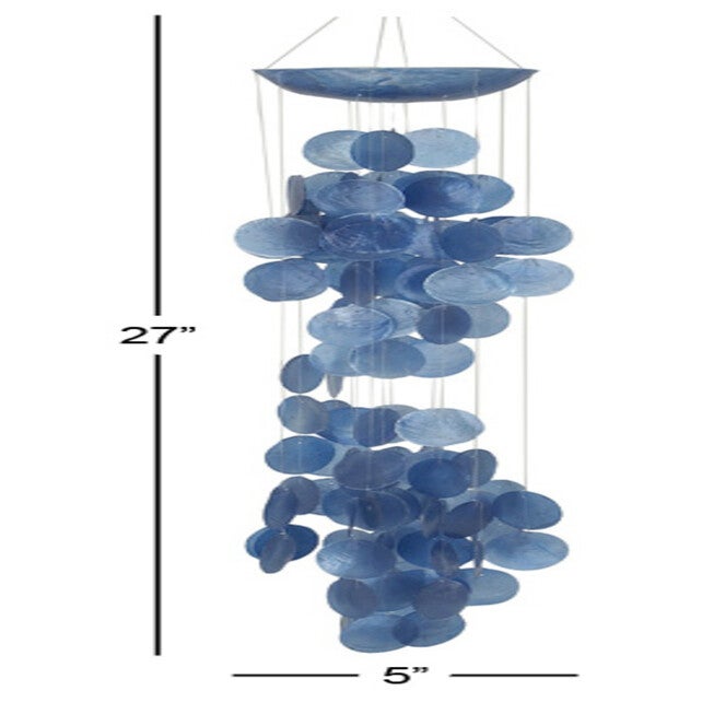 Blue Capiz Coastal Windchime, , alternate image number 4