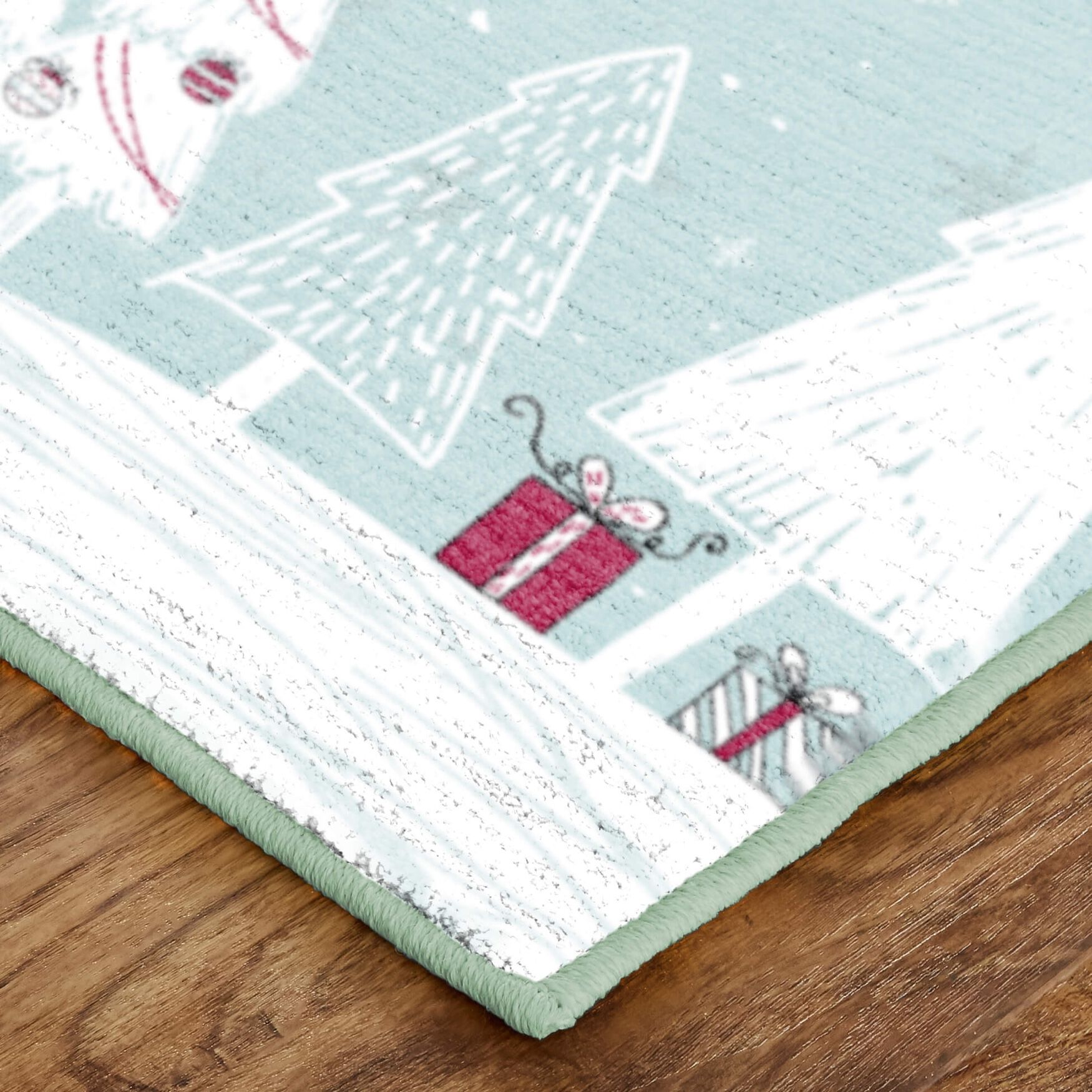 Merry Forest Light Blue Kitchen Rug, , on-hover image number 1