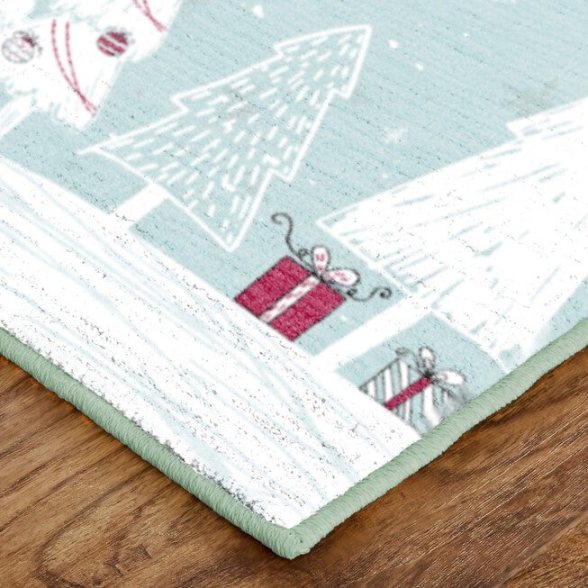 Merry Forest Light Blue Kitchen Rug, , on-hover image number 1