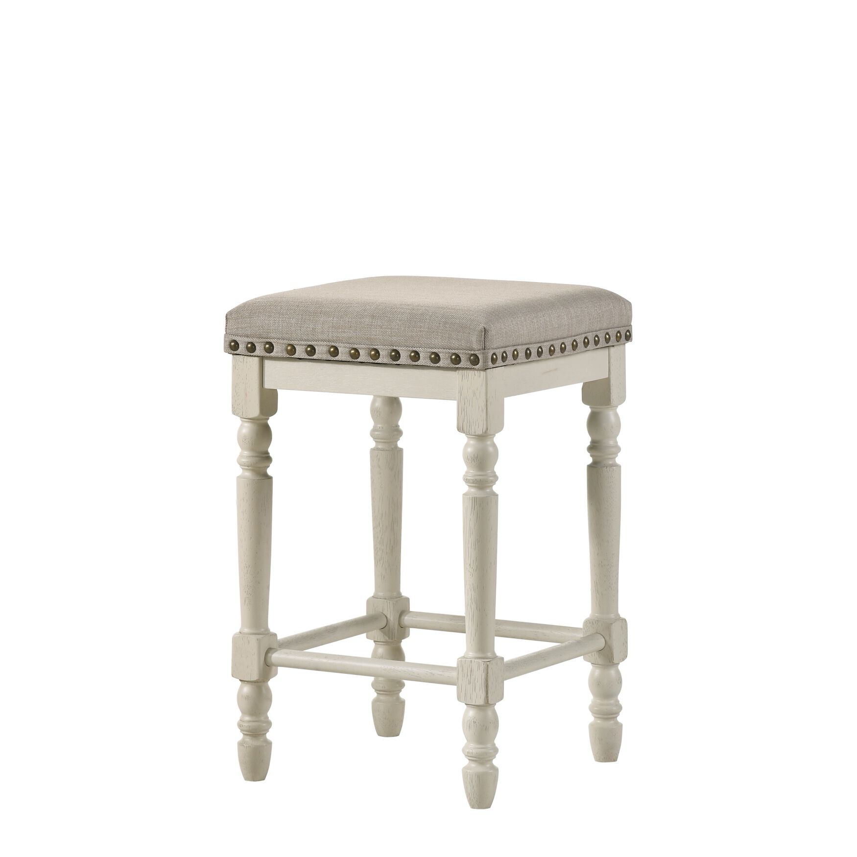 Counter Height Stool Dining, TAN FABRIC WHITE, hi-res image number 0