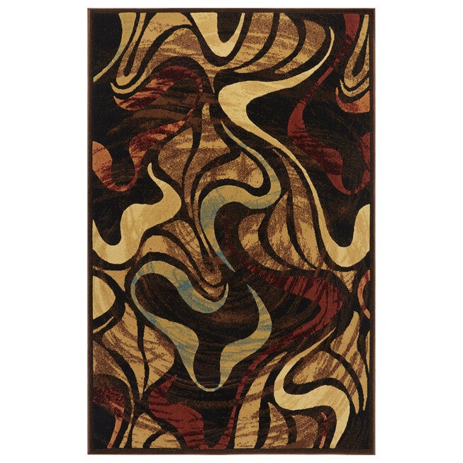 Catalina Swirl Rug, 5 feet 3 inchesx 7 feet 2 inches, BLACK, hi-res image number null