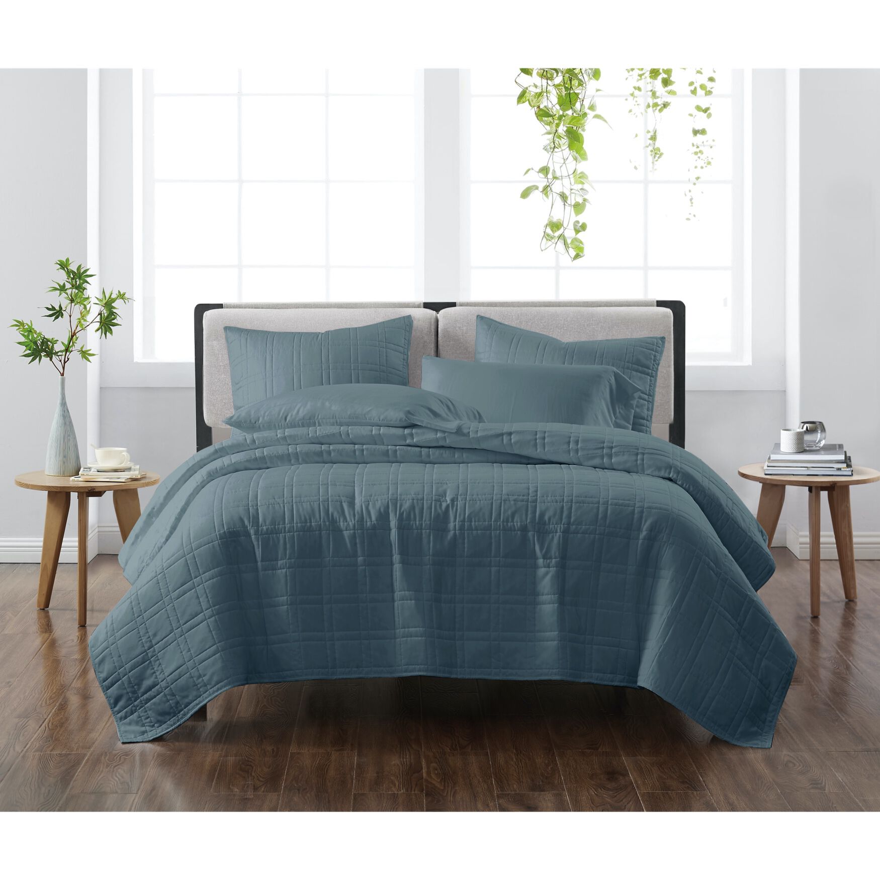 Heritage Solid Quilt Set, DARK BLUE, hi-res image number 0