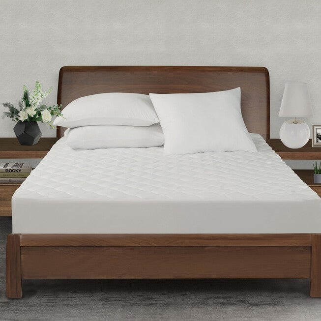 All-In-One Circular Flow Breathable & Cooling Fitted Mattress Pad, Twin, WHITE, hi-res image number 0
