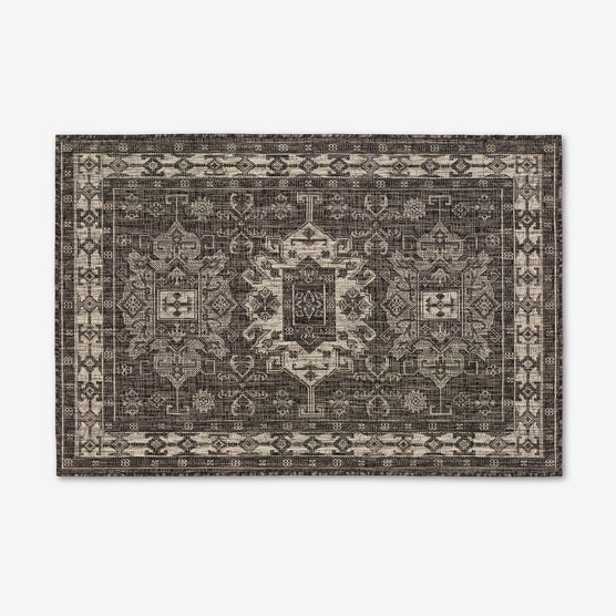 Carmel Indoor/Outdoor Kilim Rug 3'3" x 4'11", BLACK, hi-res image number null