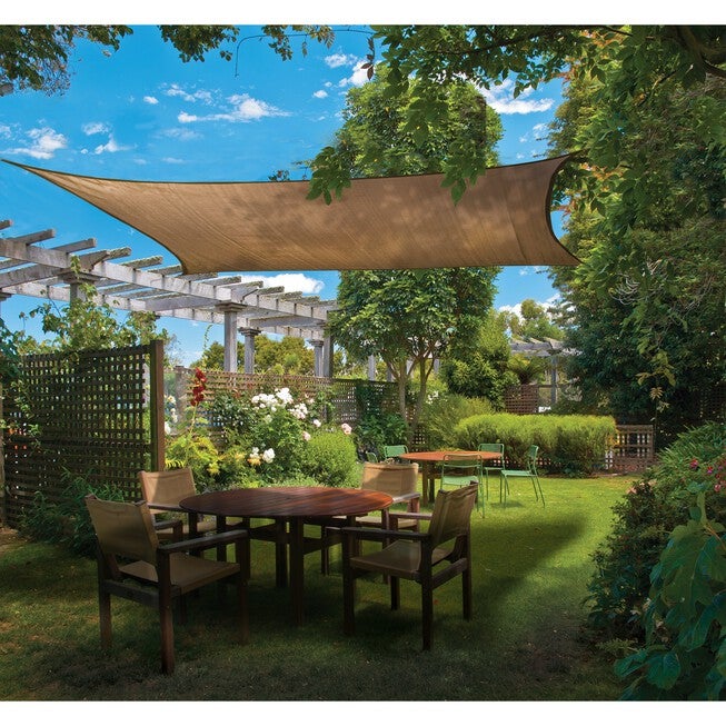 Shade Sail Square (Attachment point/pole not included) 12 x 12 ft. Sand, , alternate image number null
