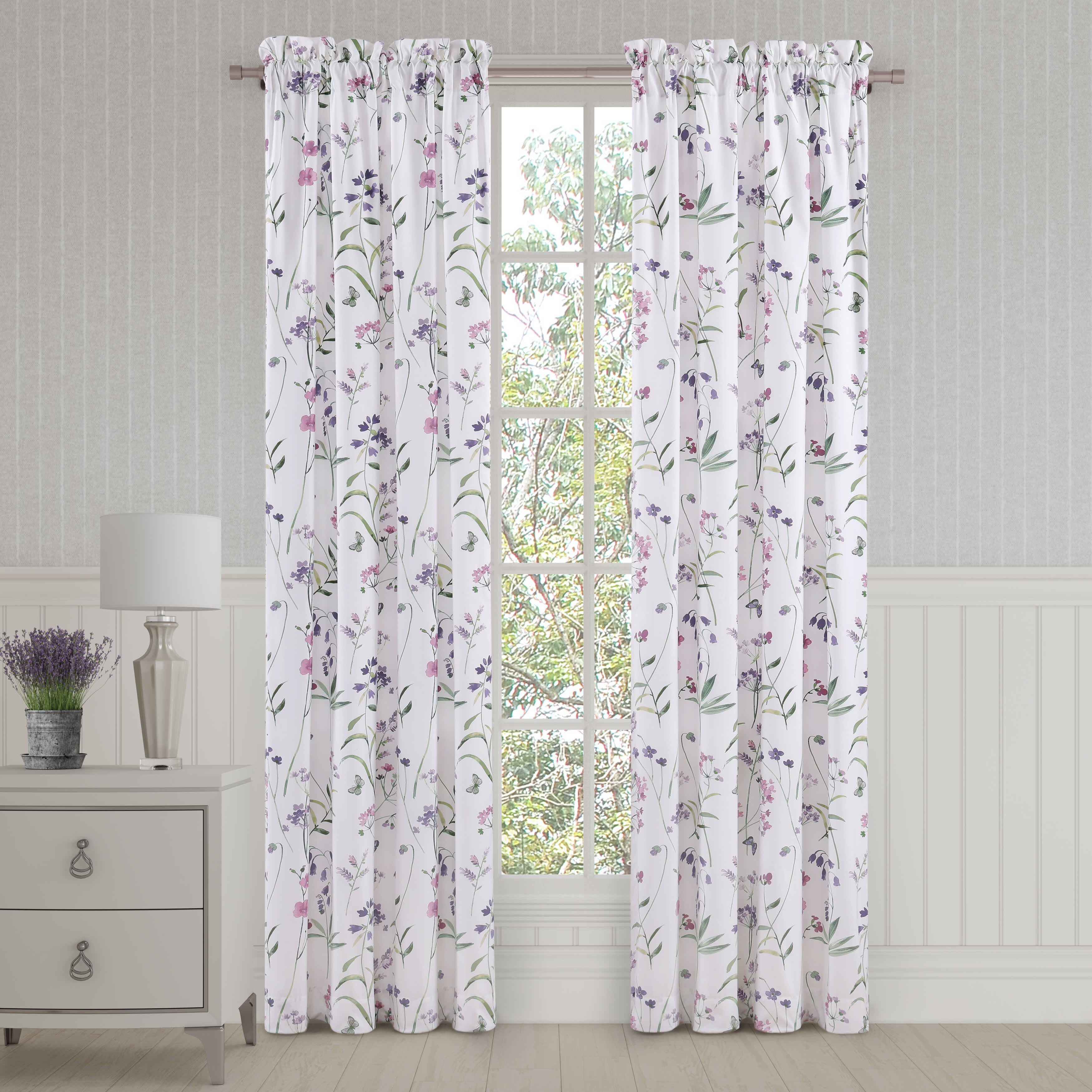 Nola 84 Inch Window Panel Pair, LILAC, alternate image number 1