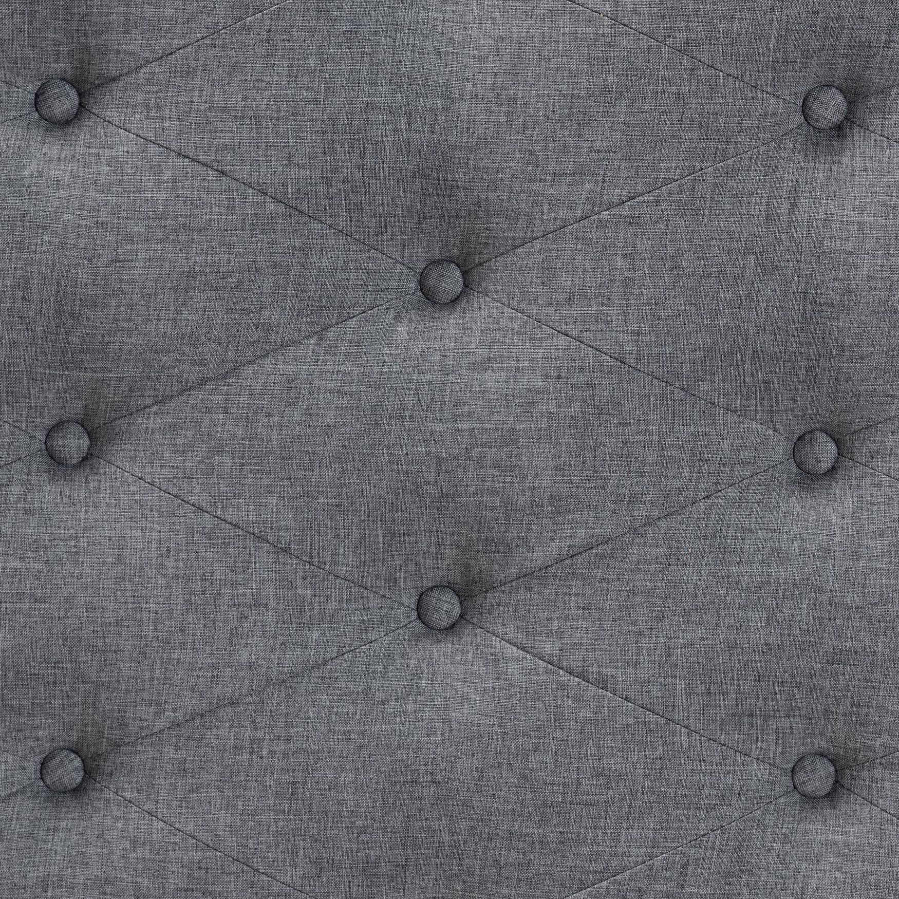 Premala Classic And Traditional Grey Fabric And Walnut Brown Finished Wood King Size Headboard, , alternate image number 3