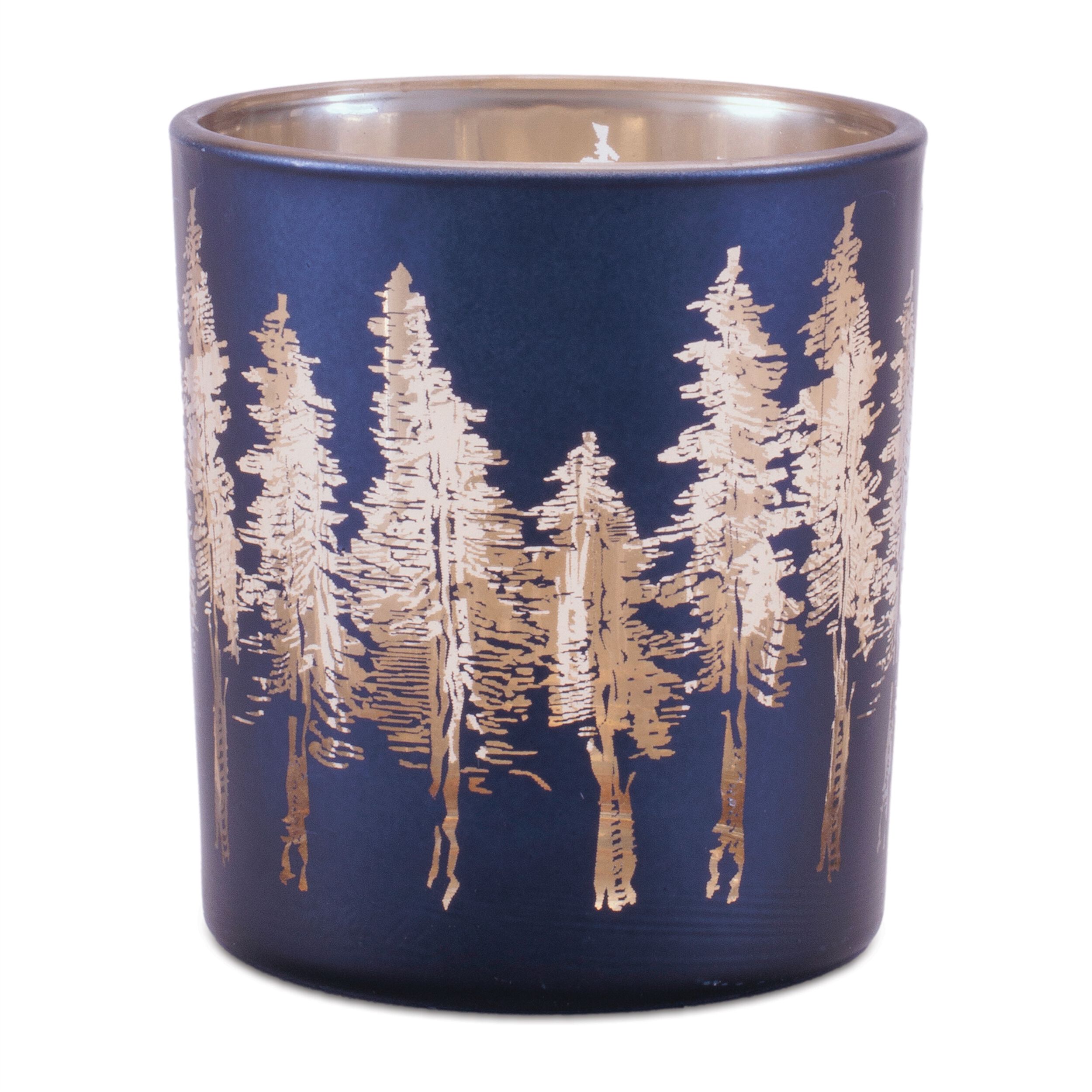 Pine Tree Print Votive Holder (Set of 3), BLUE GOLD, alternate image number 4