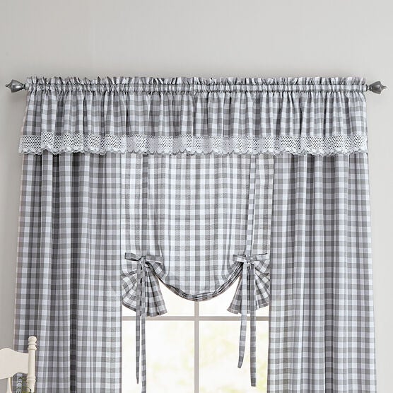 Buffalo Check Rod-Pocket Valance, , on-hover image number null