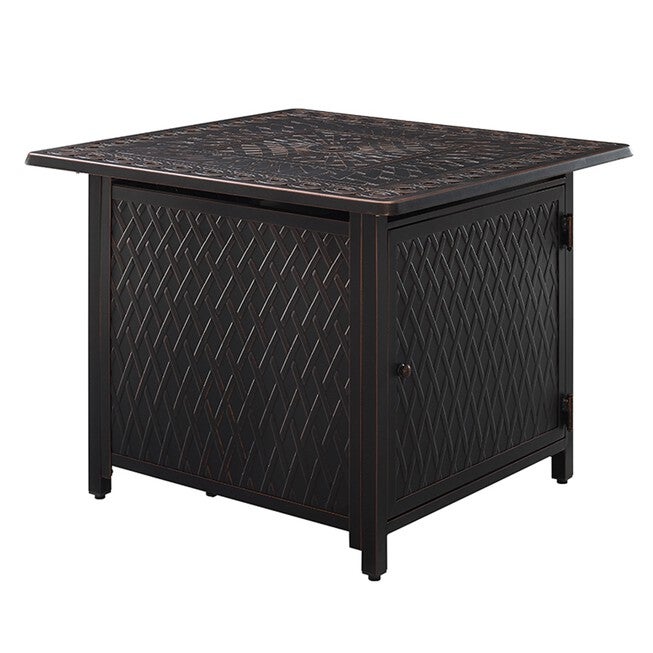 Cartney 32 inches Square Aluminum LPG/NG Fire Pit, BRONZE, hi-res image number null