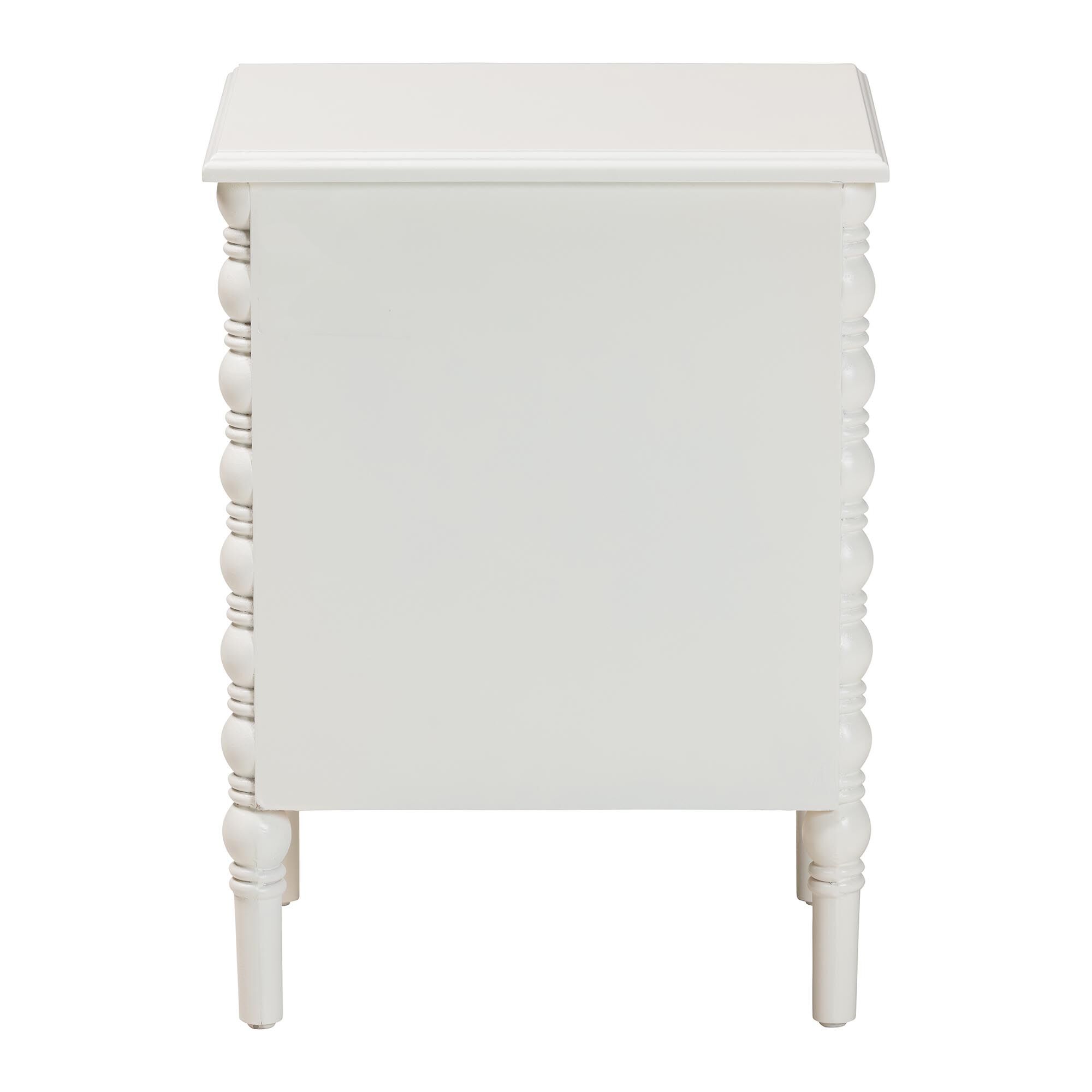 Malinda Classic White Wood 2-Drawer End Table with Spindle Legs, WHITE, alternate image number 6