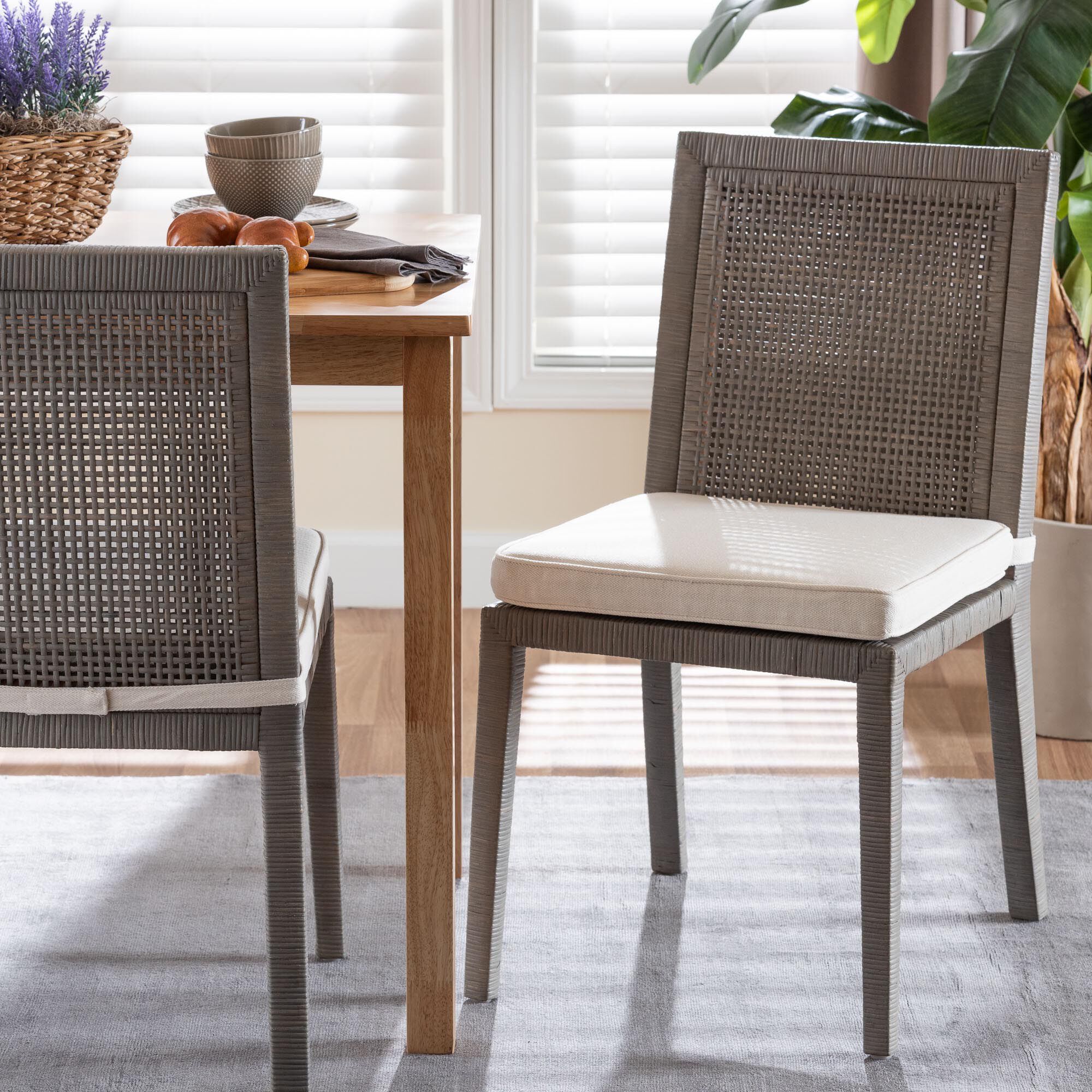 Sofia Natural Rattan Dining Chair, GREY, hi-res image number 0