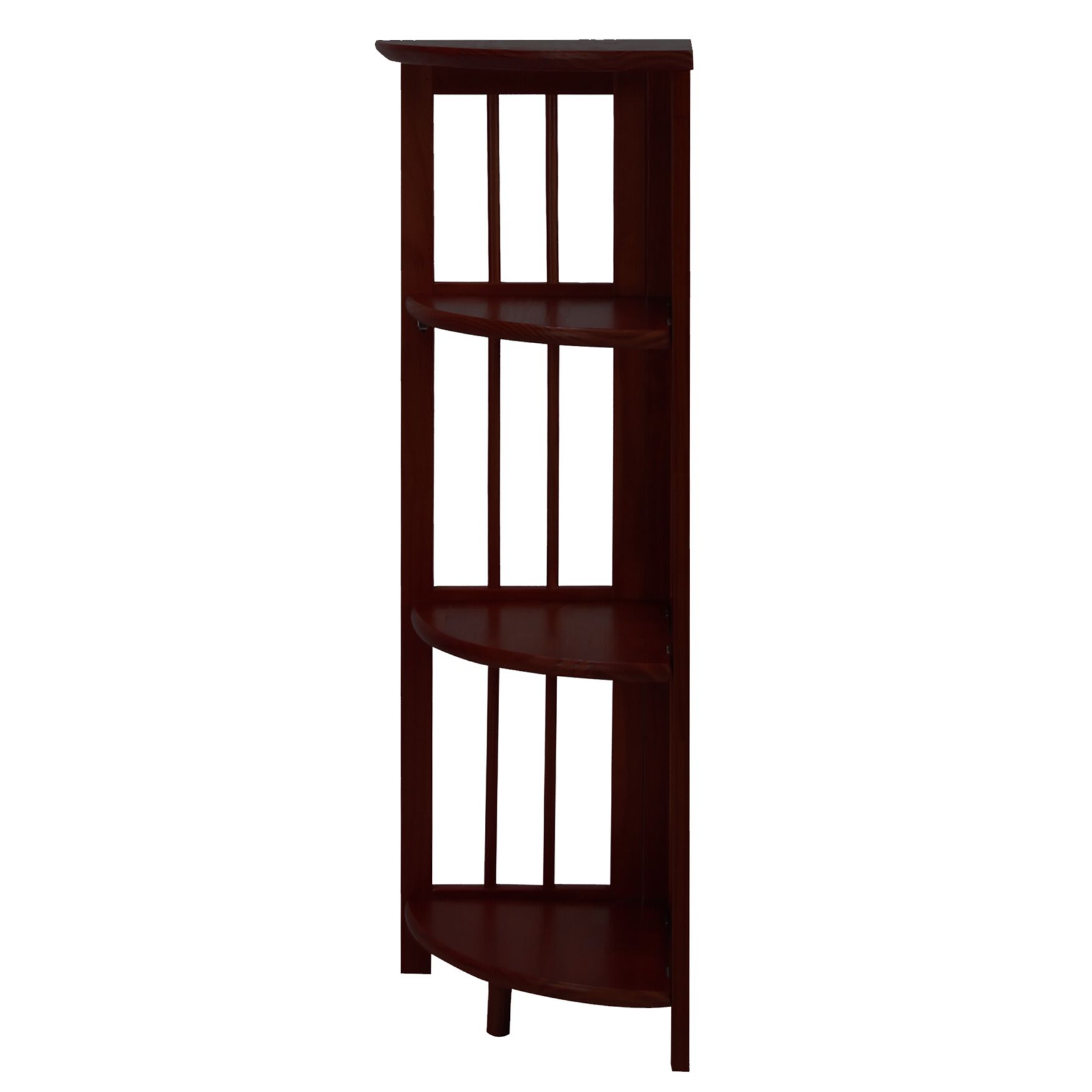 4-Shelf Corner Folding Bookcase - Truffle Brown, , on-hover image number 1