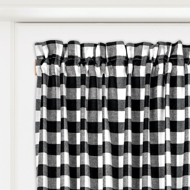 Buffalo Check Rod Pocket Door Panel And Tieback, , alternate image number null