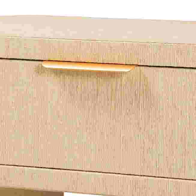 Beauford grasscloth nightstand drawer pull detail