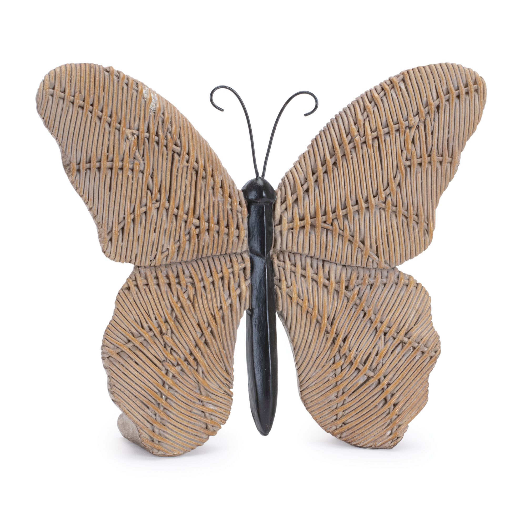 Wicker Design Butterfly and Dragonfly Shelf Sitter (Set of 4), BROWN/BLACK, alternate image number 1