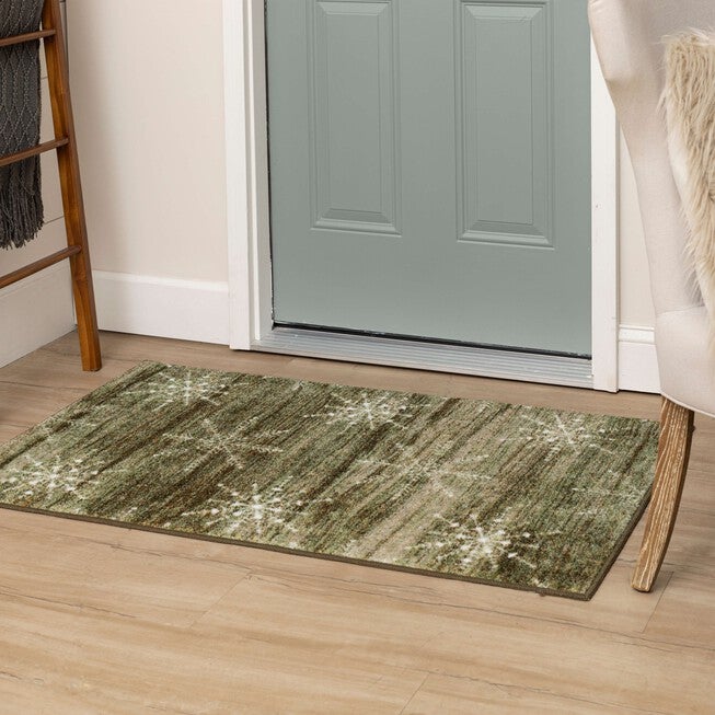 Barnwood Snowflakes Driftwood Kitchen Rug, , alternate image number 6