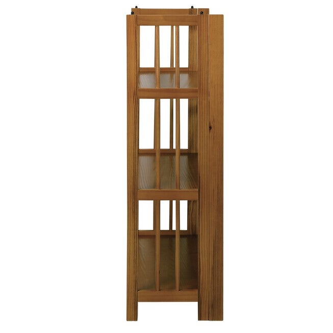 3-Shelf Folding Stackable Bookcase 27.5 inches Wide - Chestnut, , alternate image number null