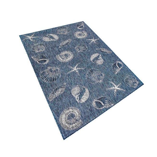 Liora Manne Carmel Shells Indoor/Outdoor Rug Aqua 23 inchesX7 feet 6 inches, , alternate image number null