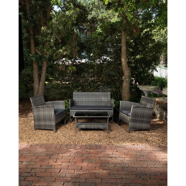 Jareth Wicker Patio Set in Gray, , on-hover image number 1