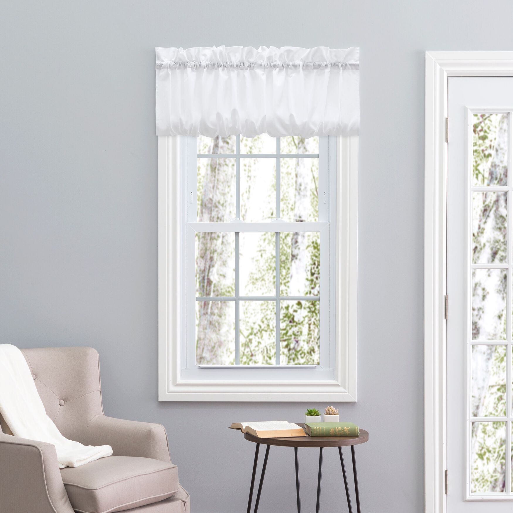 Stacey Curtain Balloon Valance, WHITE, hi-res image number 0