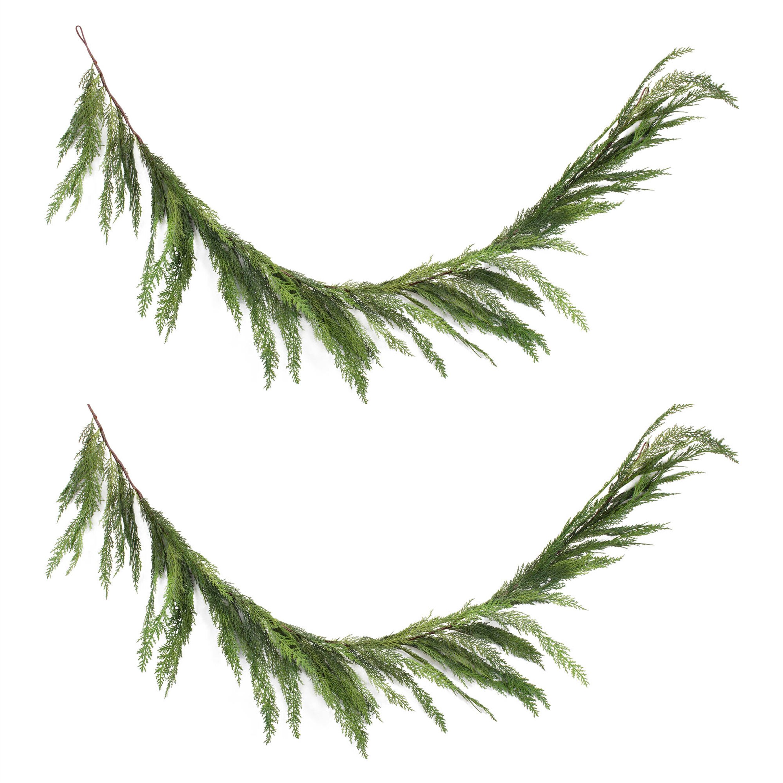 Winter Cedar Foliage Garland (Set of 2), GREEN BROWN, alternate image number 3