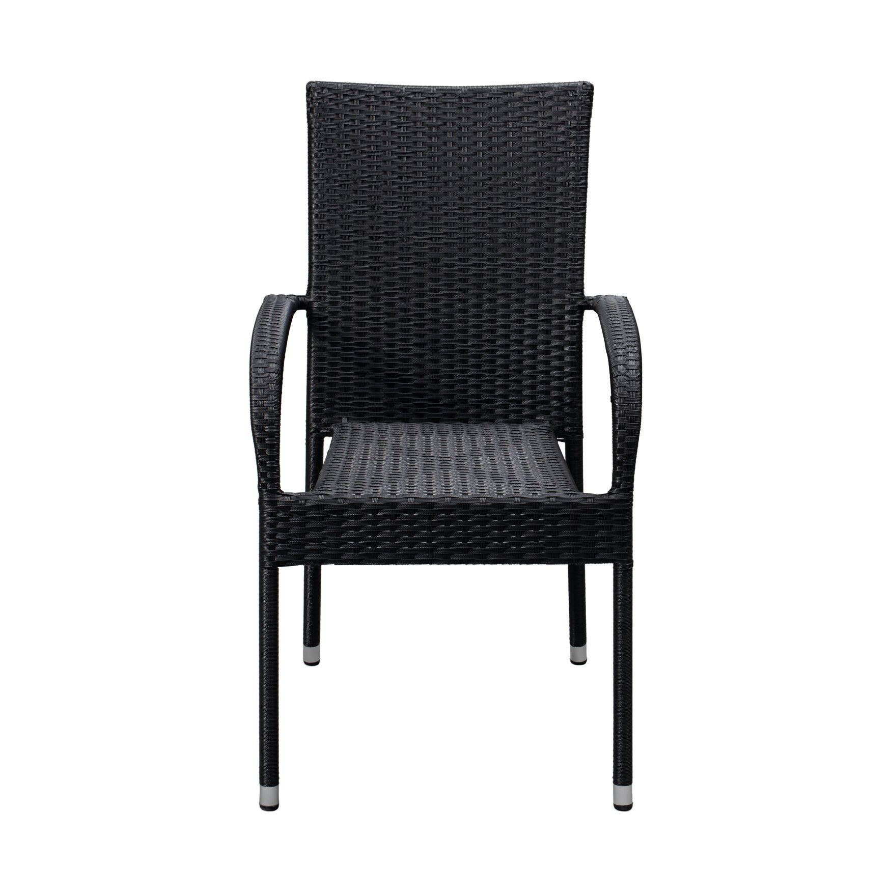 Morgan Outdoor Wicker Stacking Chair - Black - Set of 4, , alternate image number 5
