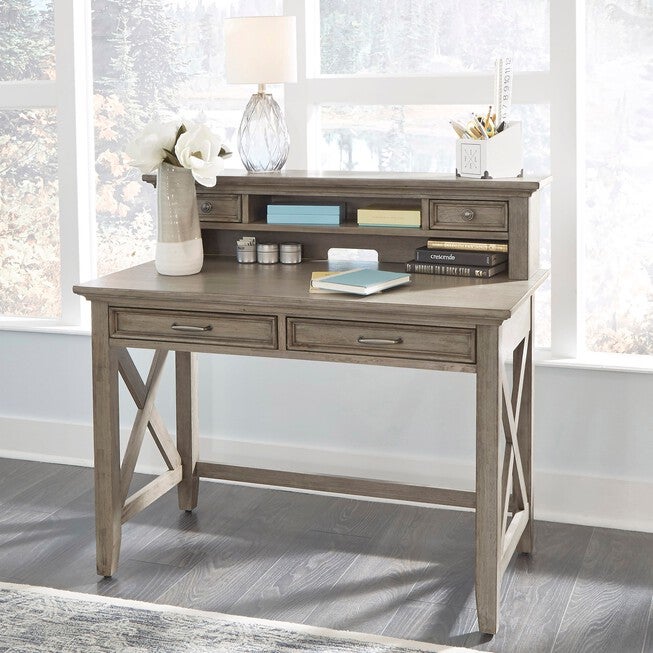 Mountain Lodge Student Desk with Hutch , MULTI GRAY, hi-res image number 0