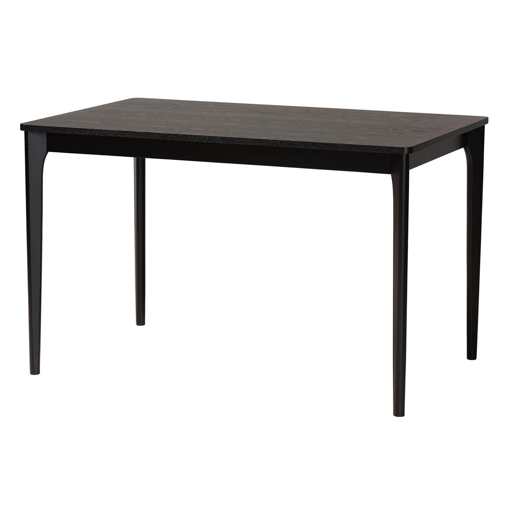 Sherwin Mid-Century Modern Black Finished Wood Dining Table, BLACK, hi-res image number 0
