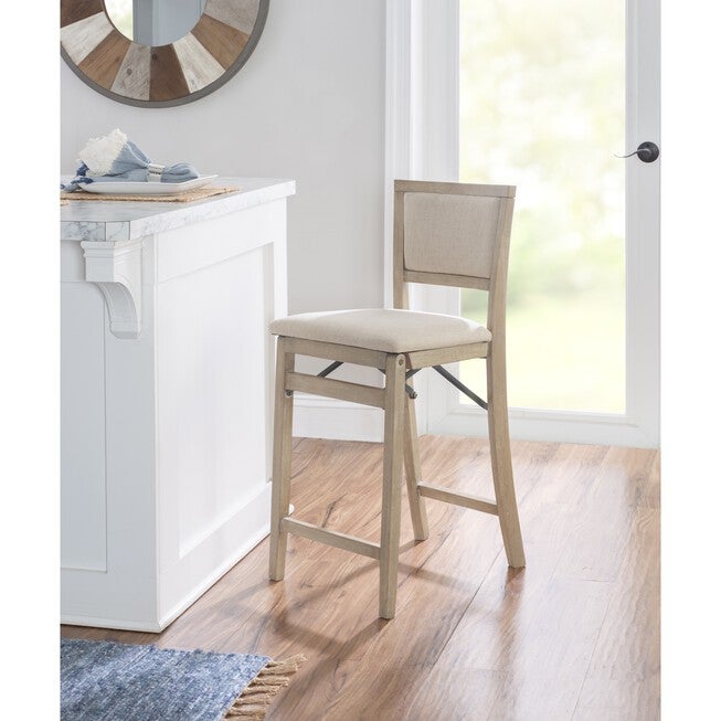 Keira Grey Wash Pad Back Folding Cnter Folding Stools, , alternate image number null