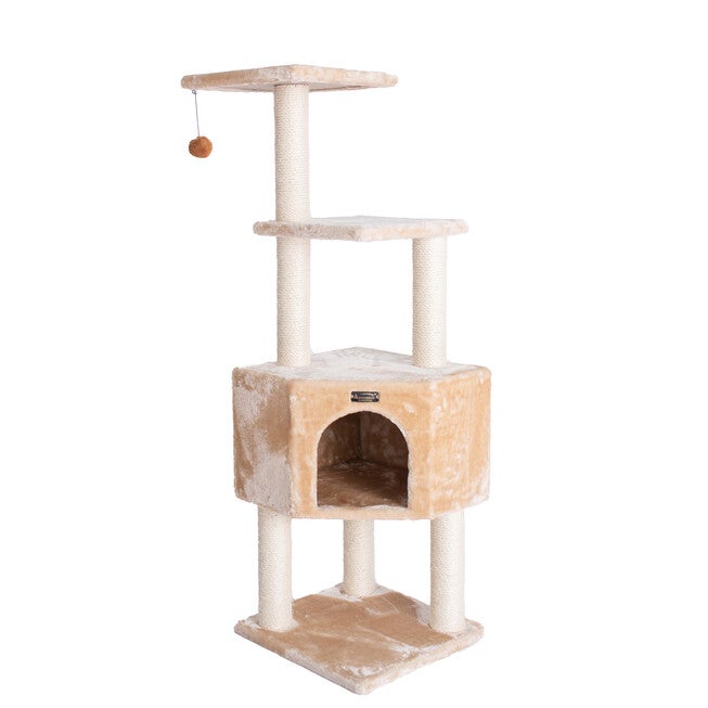 3 Levels Real Wood 48 inches Cat Tower For Kittens Play, , on-hover image number null