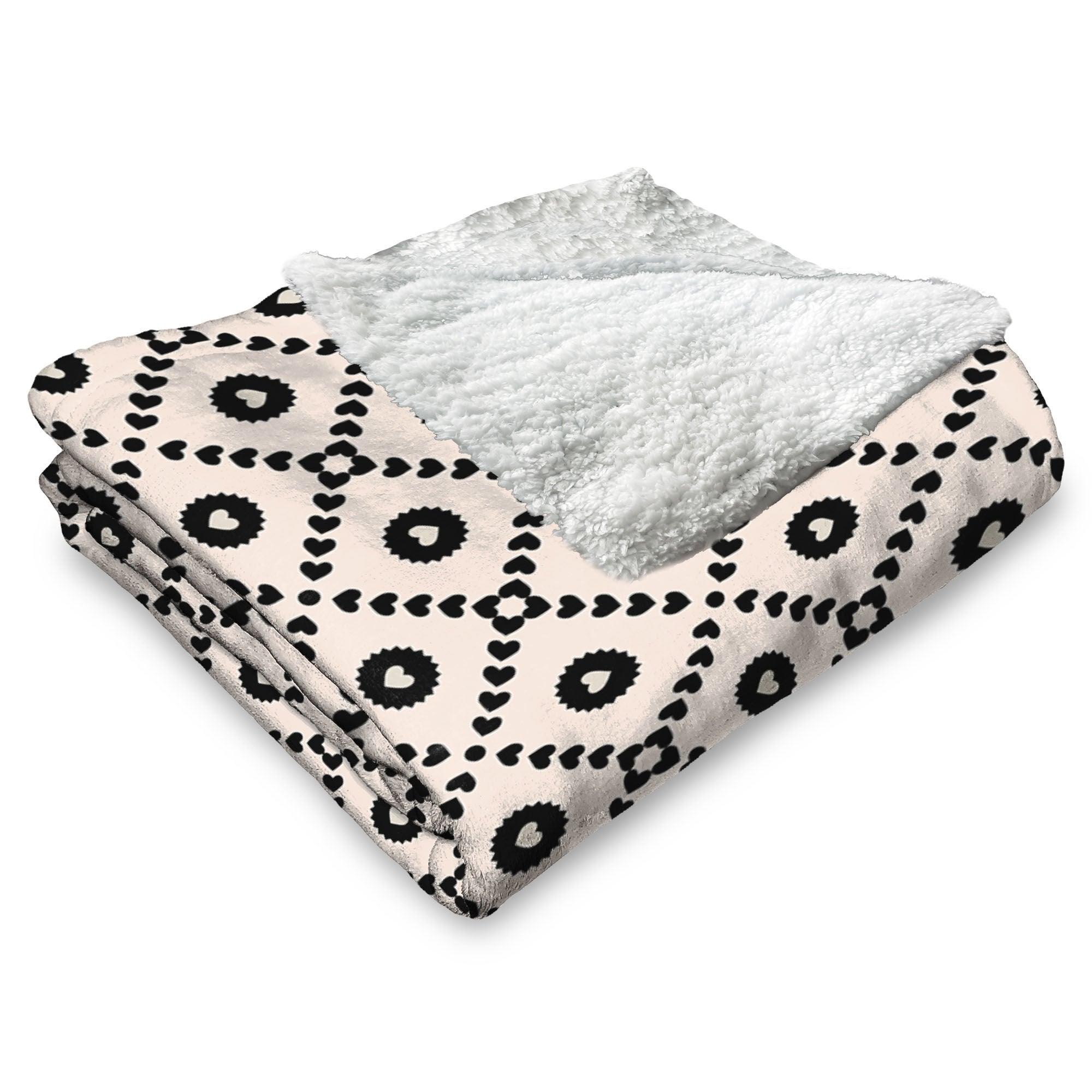 Valentine's Day Black Hearts Silk Touch Sherpa Throw Blanket 50x60 Inches, BLACK HEARTS, alternate image number 3