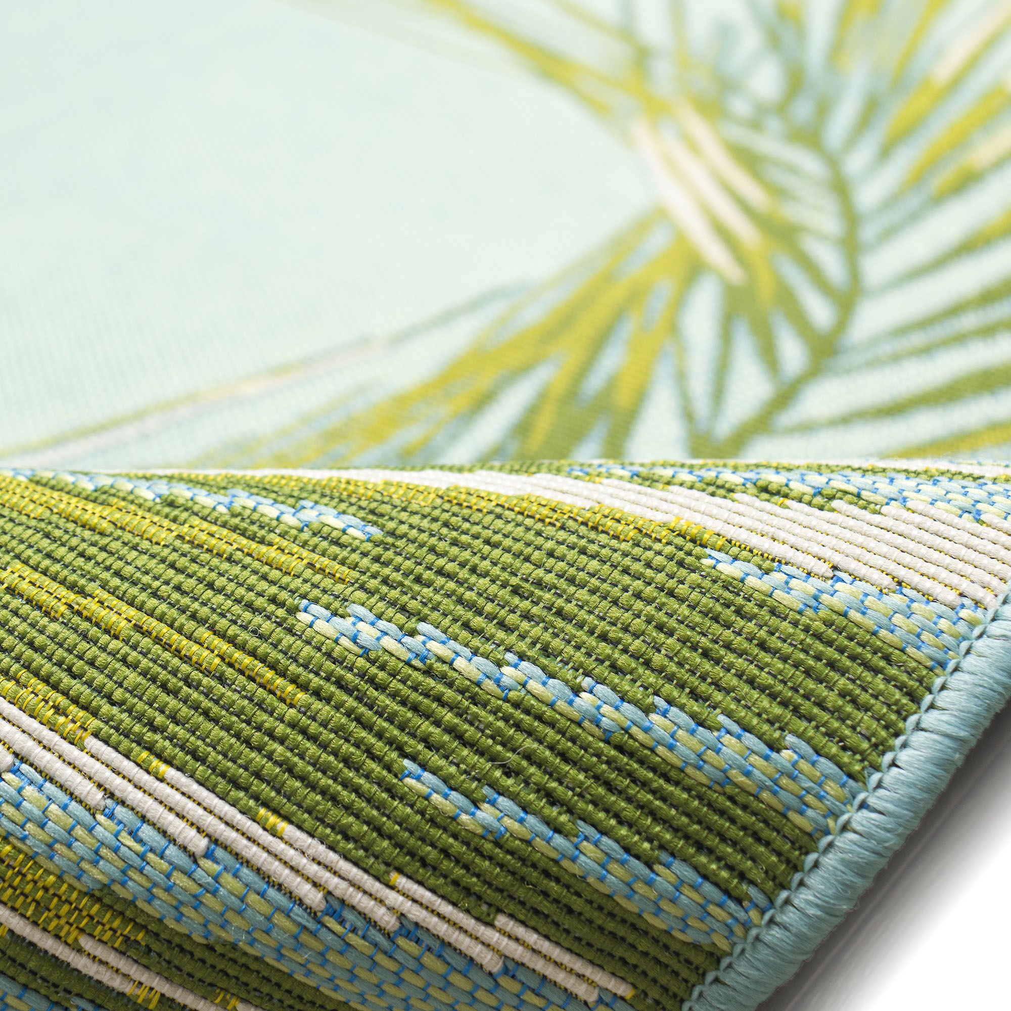 Liora Manne Marina Palm Border Indoor/Outdoor Area Rug Aqua 7 feet 10 inches x 9 feet 10 inches, AQUA, alternate image number 5