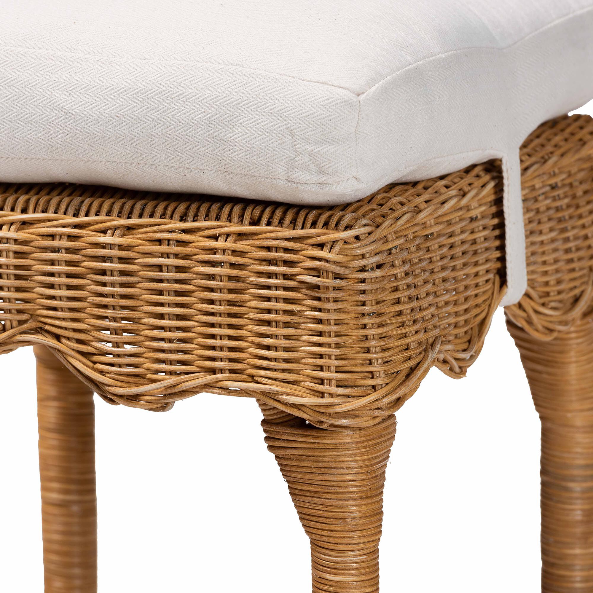 Muy Bohemian Scallop Honey Rattan Counter Stool, HONEY, alternate image number 4