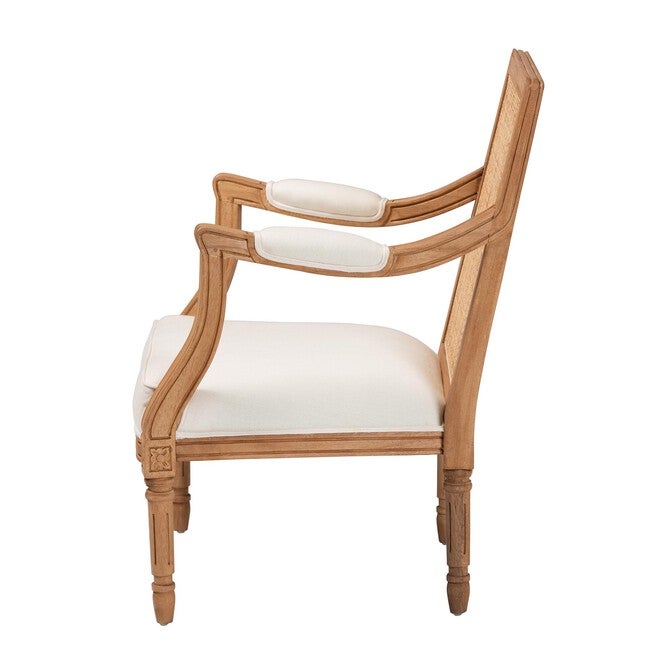 Garridan Traditional French Beige Fabric And Dark Brown Finished Wood Accent Chair, , alternate image number 2