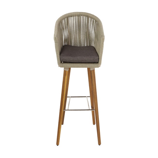 Grey Wood Modern Bar Stool, , alternate image number 3
