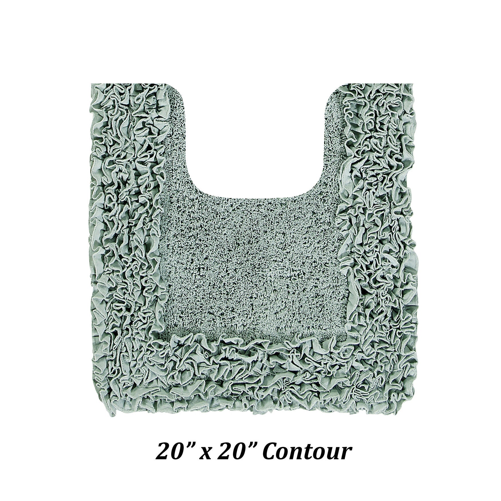 Shaggy Border Bath Rug Mat, 20 inches X 20 inches, SAGE, hi-res image number 0