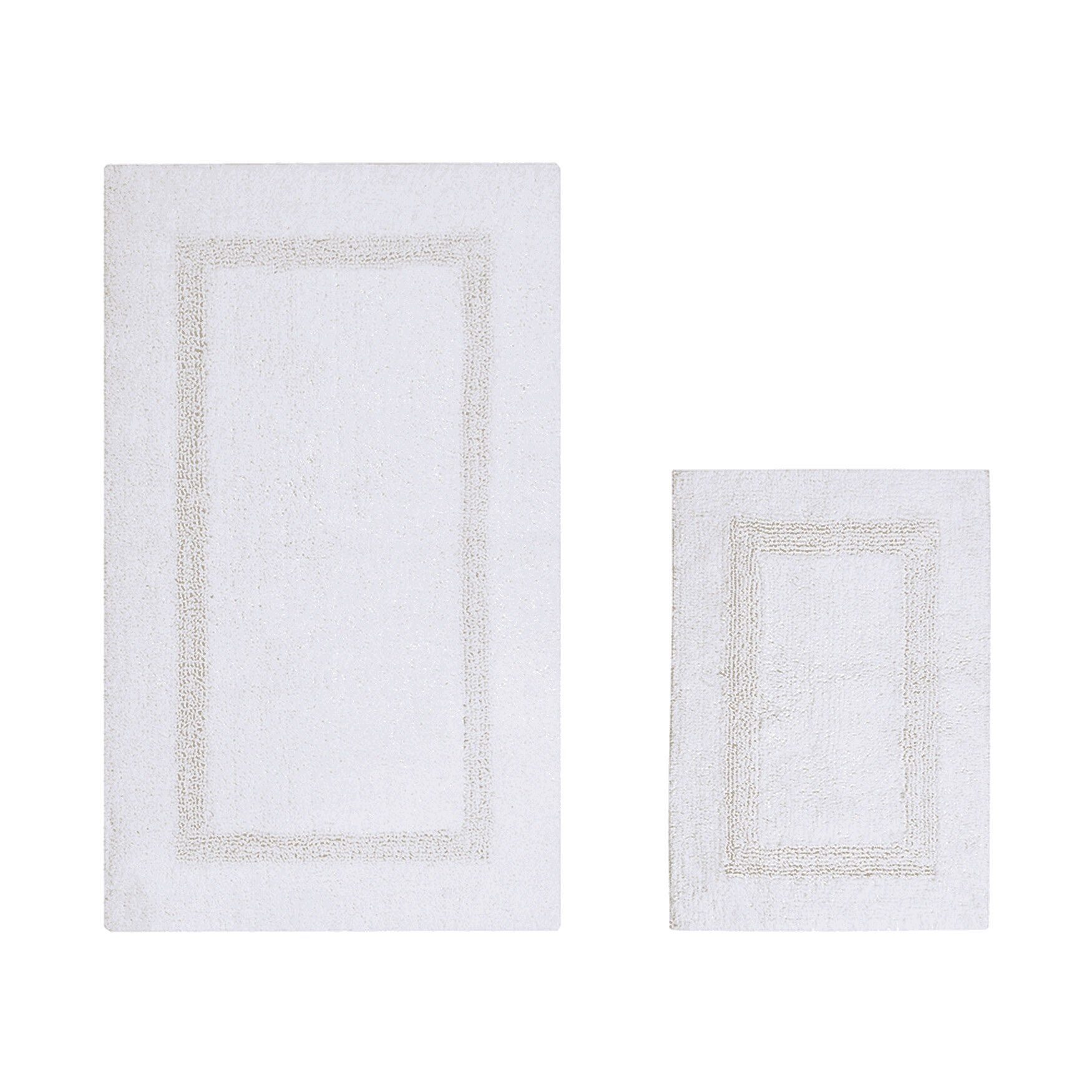 Hotel Collection 100% Cotton 2 Piece (17 inches X 24 inches | 24 inches X 40 inches) Bath Rug Set, WHITE IVORY, hi-res image number 0