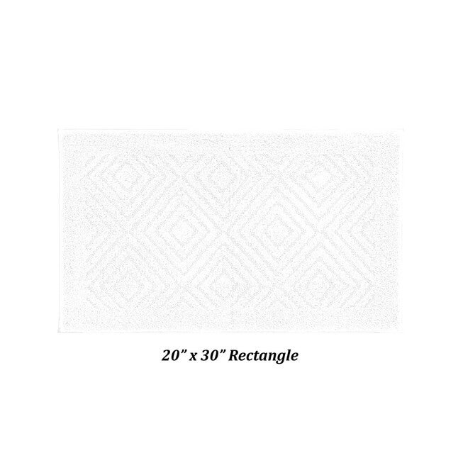 Trier Collection 25% Cotton & 75% Polyester 20 inches X 30 inches Rectangle Bath Rug, WHITE, hi-res image number 0
